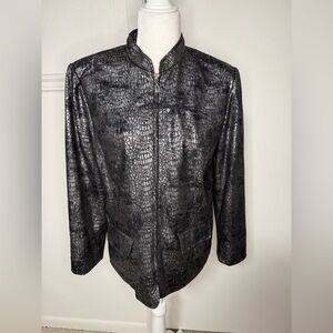 Alfred Dunner Metallic Black Jacket size 8